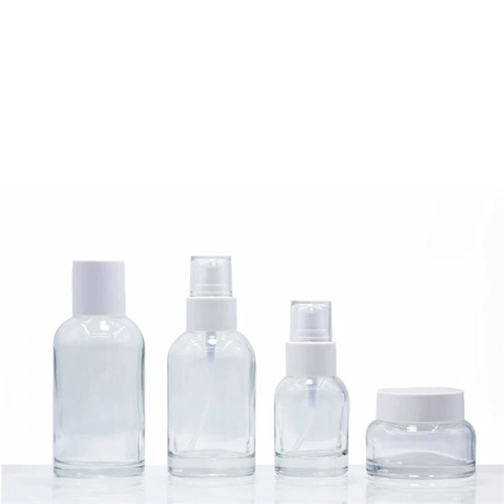 Bottiglia per lozione Bottiglia in vetro addensato Sottoconfezione con bocca a spirale rotonda Bottiglia per lozione pressa